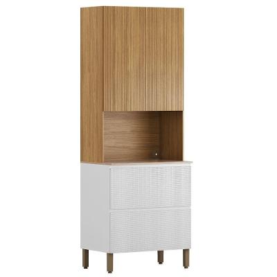 Paneleiro Art 3 Portas 1 Gaveta 80 Cm Kit's Paraná Cor:freijó ártico Riscatto