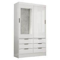 Guarda-roupa Sevilha 2 Pts 6 Gvts Com Espelho Carioca Móveis Branco - 1