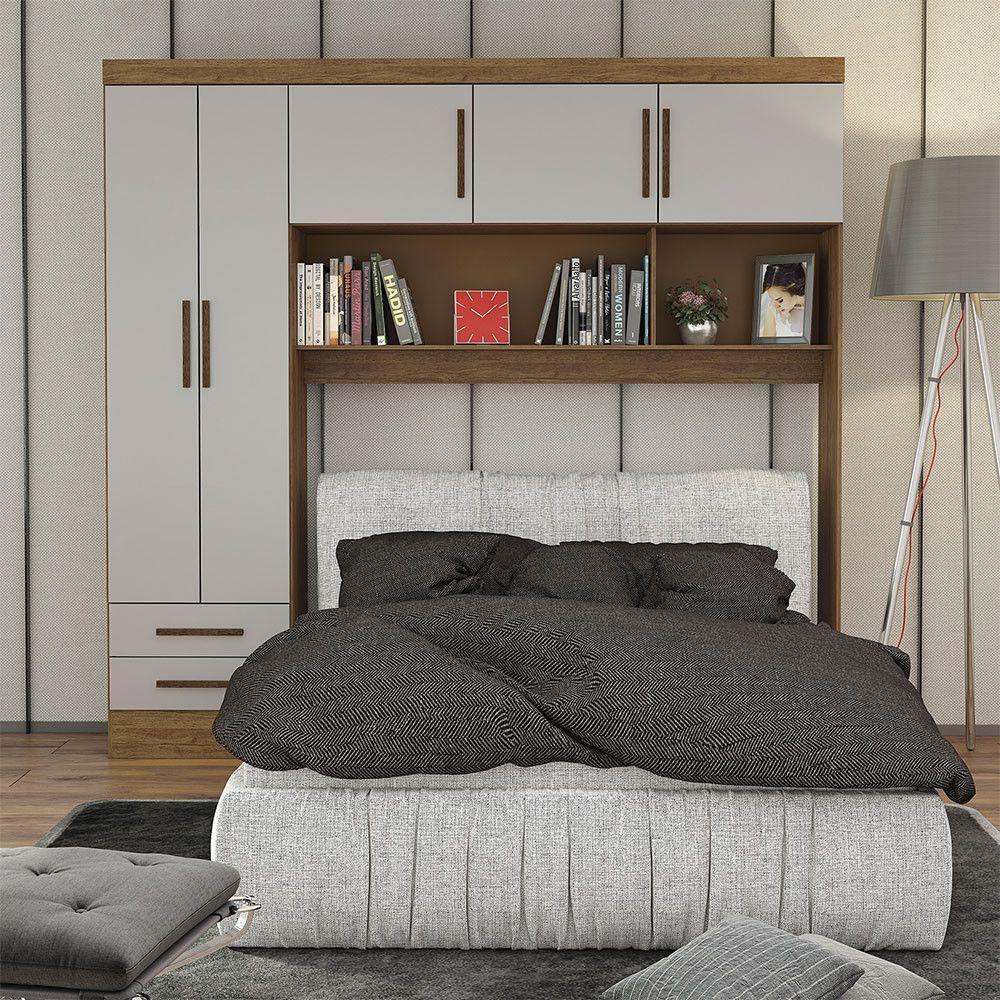 Guarda-roupa Modulado 5 Portas 2 Gavetas Carioca Móveis Cinamomo/off White - 2