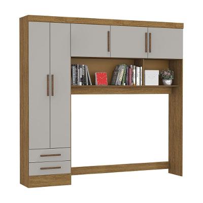 Guarda-roupa Modulado 5 Portas 2 Gavetas Carioca Móveis Cinamomo/off White