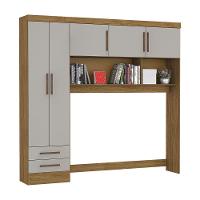 Guarda-roupa Modulado 5 Portas 2 Gavetas Carioca Móveis Cinamomo/off White - 1