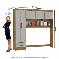 Guarda-roupa Modulado 5 Portas 2 Gavetas Carioca Móveis Cinamomo/off White - 3