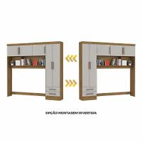 Guarda-roupa Modulado 5 Portas 2 Gavetas Carioca Móveis Cinamomo/off White - 6