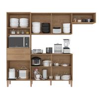 Cozinha Completa Salinas Top 6 Portas 2 Gav. Atualle Móveis Canelato Rustico/natura/off White - 3