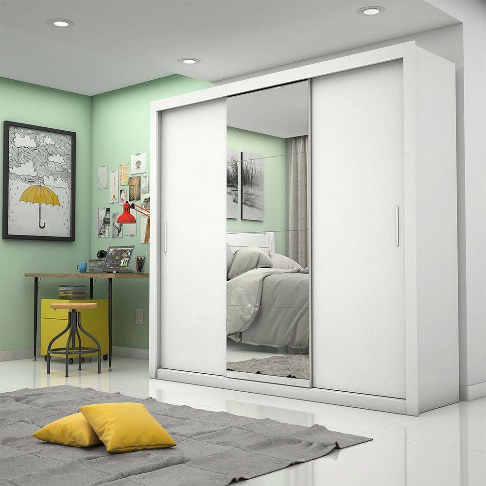 Guarda-roupa Casal Melissa 4 Gavetas Glass Carioca Móveis Branco - 2