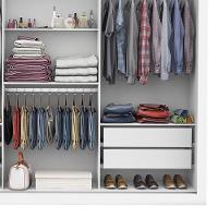 Guarda-roupa Casal Melissa 4 Gavetas Glass Carioca Móveis Branco - 7
