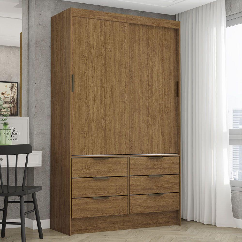 Guarda-roupa Sevilha 2 Portas 6 Gavetas Carioca Móveis Cinamomo - 2