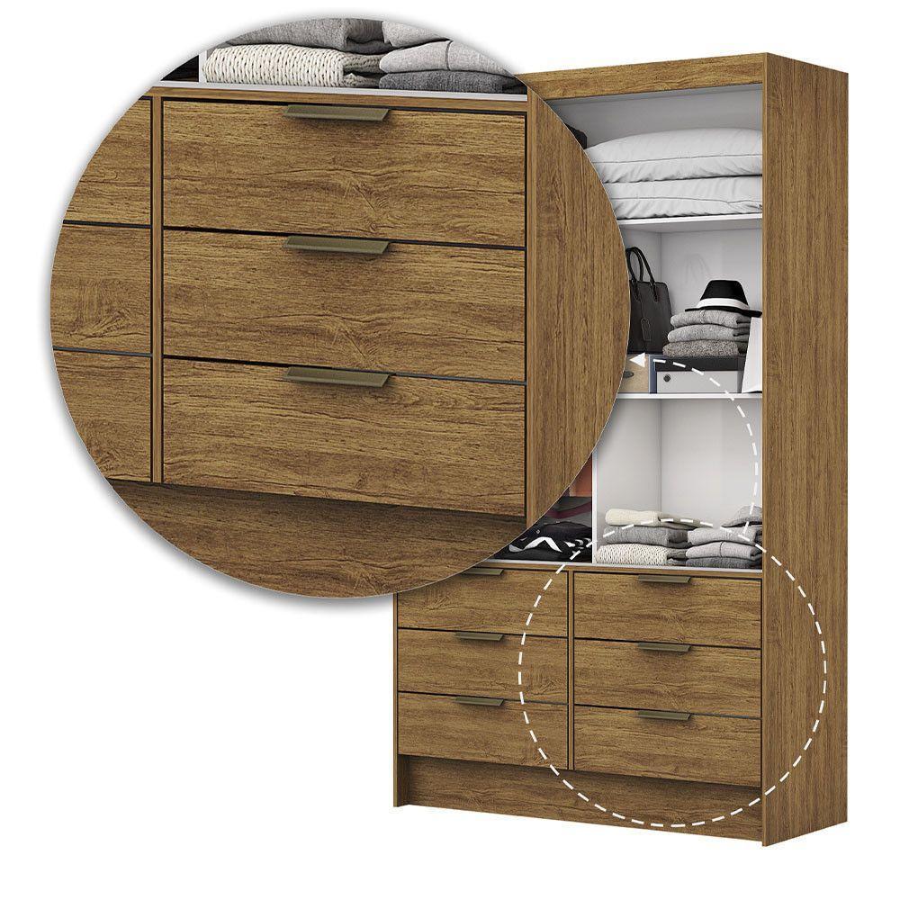 Guarda-roupa Sevilha 2 Portas 6 Gavetas Carioca Móveis Cinamomo - 6