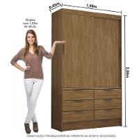 Guarda-roupa Sevilha 2 Portas 6 Gavetas Carioca Móveis Cinamomo - 3