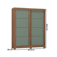 Guarda-roupa Solteiro Montana 2 Portas 2 Gav. Atualle Móveis Freijo Rustico/preto/green Fosco - 4