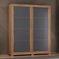 Guarda-roupa Solteiro Montana 2 Portas 2 Gav. Atualle Móveis Canelato/grafite/off White - 2