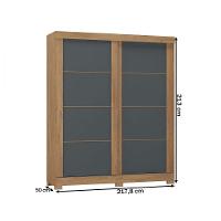 Guarda-roupa Solteiro Montana 2 Portas 2 Gav. Atualle Móveis Canelato/grafite/off White - 4