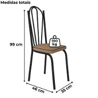 Cadeira Tubular Europa 121 Preto Assento Rattan Artef Rattan - 3