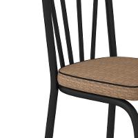 Cadeira Tubular Europa 121 Preto Assento Rattan Artef Rattan
