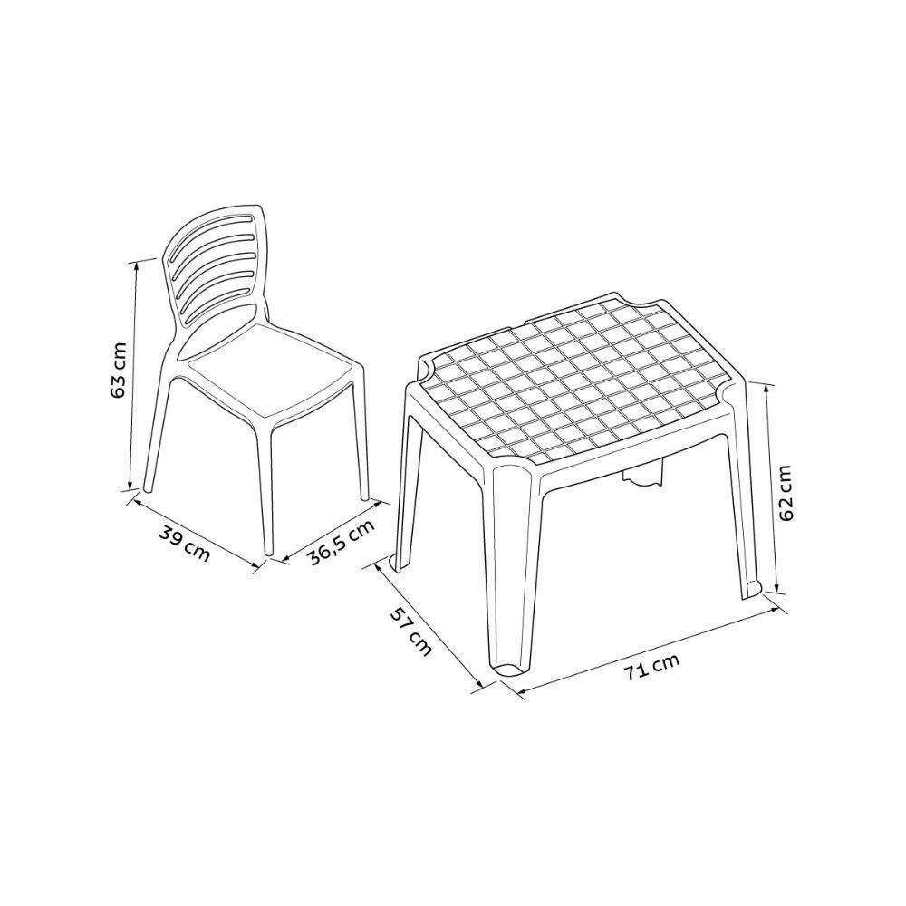 Conjunto De Mesa E Cadeira Infantil Tramontina Beni Em Polipropileno Azul Com Quadro De Atividades - 5