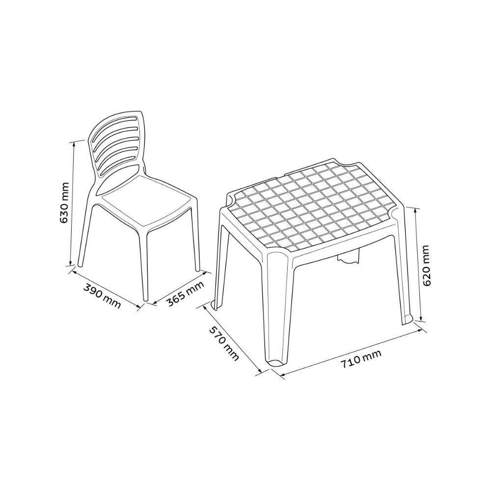 Conjunto De Mesa E Cadeira Infantil Tramontina Beni Em Polipropileno Azul Com Quadro De Atividades - 6