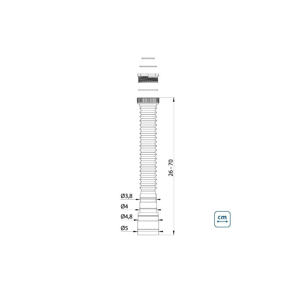 Sifão Flexível Sanfonado Universal Simples Tramontina - 7