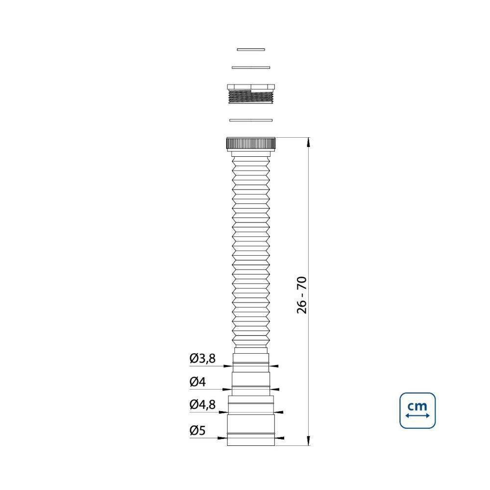 Sifão Flexível Sanfonado Universal Simples Tramontina - 8