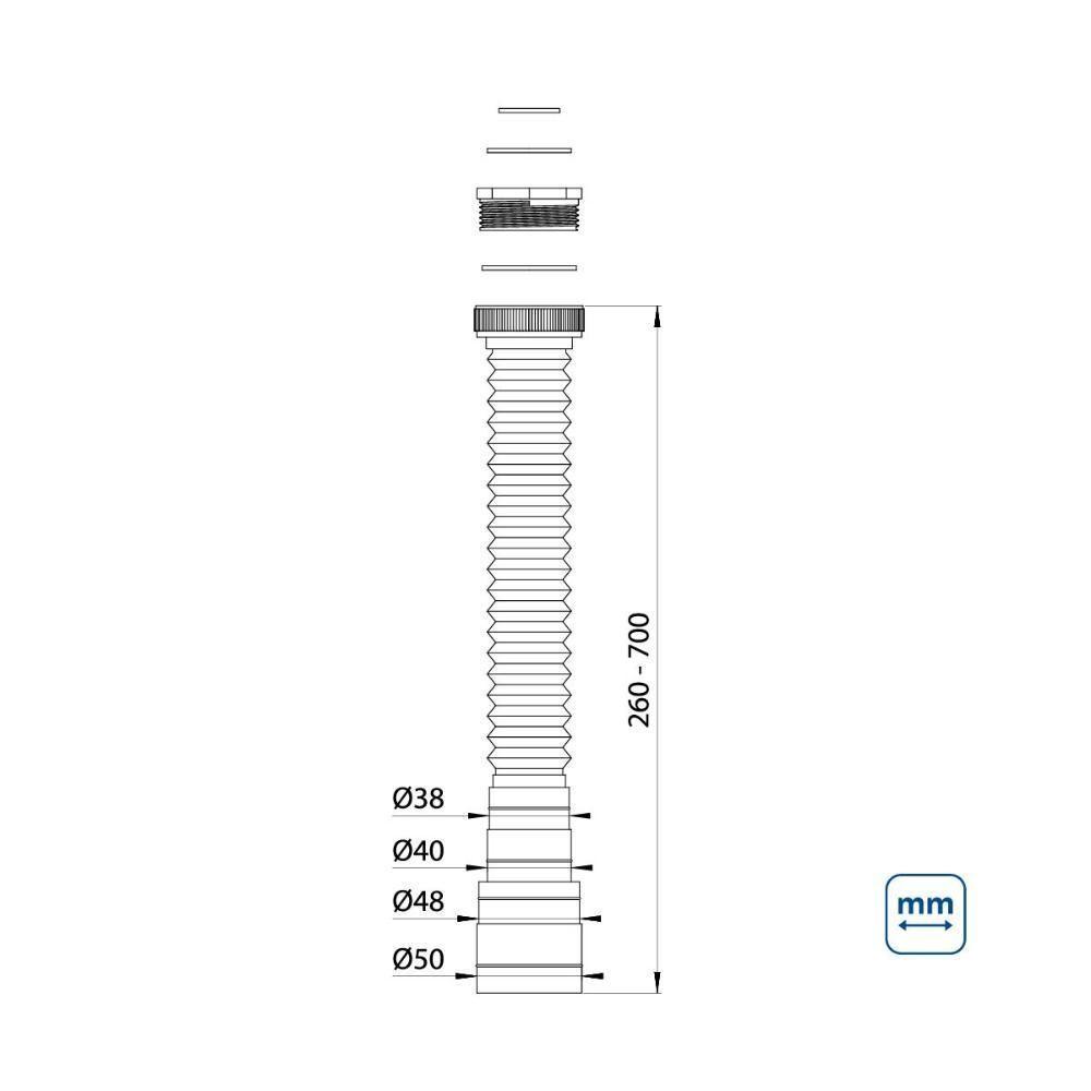 Sifão Flexível Sanfonado Universal Simples Tramontina - 10