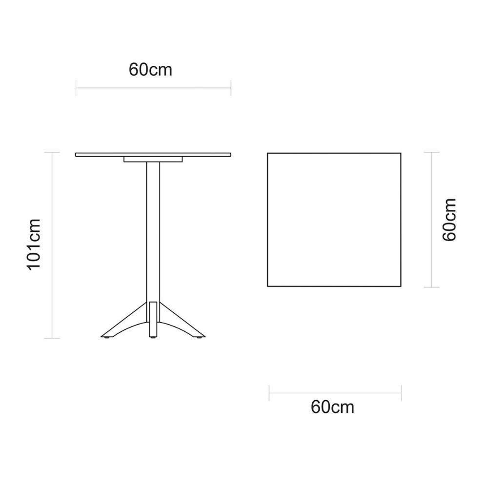 Mesa De Madeira Tramontina London Bistrô Quadrada Em Tauarí Amêndoa 60 Cm - 5
