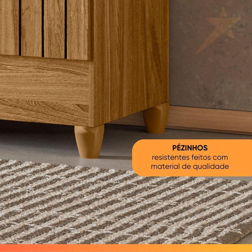 Guarda Roupas Casal Detalhes Frisados Com Espelho 4 Portas 4 Gavetas Viena Madeirado/off White - 7