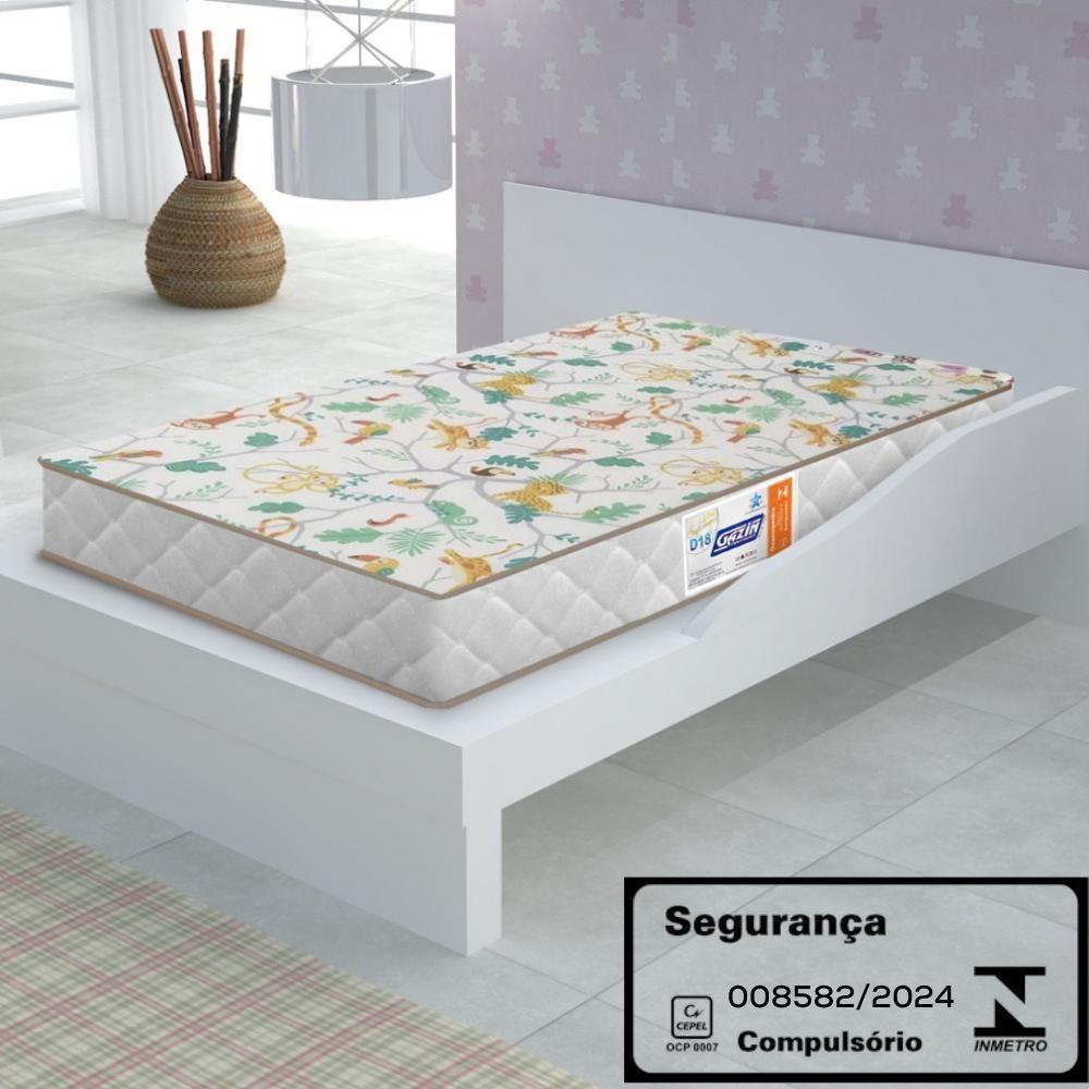 Colchao Infantil Para Berço 130x70 Cm Espuma D18 Branco Gazin Branco - 2