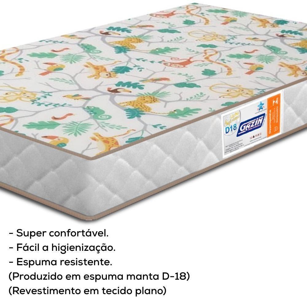 Colchao Infantil Para Berço 130x70 Cm Espuma D18 Branco Gazin Branco - 5