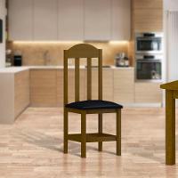 Kit Com 2 Cadeiras De Jantar Madeira Maciça Safira Imbuia Com Estofado Corano Preto Imbuia C/estofado Corano Preto - 1