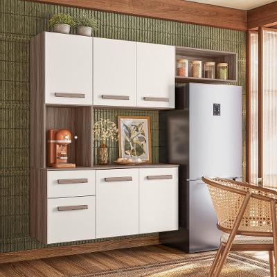 Cozinha Compacta Giulia Carvalho/off White Nicioli Carvalho/off White