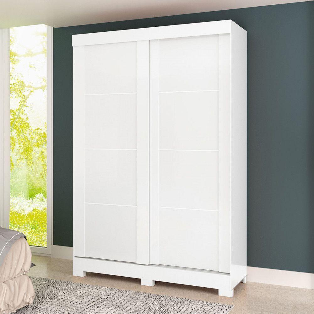 Guarda-roupa Solteiro Turim 2 Portas 2 Gavetas Atualle Branco Brilho - 2