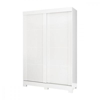 Guarda-roupa Solteiro Turim 2 Portas 2 Gavetas Atualle Branco Brilho