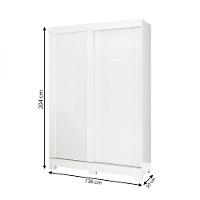 Guarda-roupa Solteiro Turim 2 Portas 2 Gavetas Atualle Branco Brilho - 3