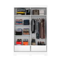 Guarda-roupa Solteiro Turim 2 Portas 2 Gavetas Atualle Branco Brilho - 4