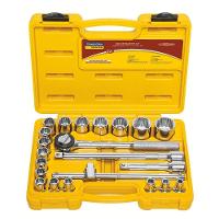 Jogo De Soquetes Estriados Master Aço Cromo Acabamento Cromado Maleta 22 Peças - Tramontina 43600022 - 1