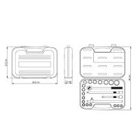 Jogo De Soquetes Estriados Master Aço Cromo Acabamento Cromado Maleta 22 Peças - Tramontina 43600022 - 5