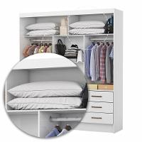 Guarda-roupa Sevilha 3 Portas 9 Gavetas Carioca Móveis Branco - 7