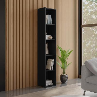 Estante Livreiro 4 Prateleiras 185x33 Cm Janaina Preto Reajl Moveis Preto