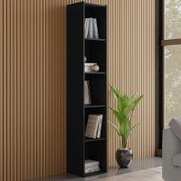 Estante Livreiro 4 Prateleiras 185x33 Cm Janaina Preto Reajl Moveis Preto - 3