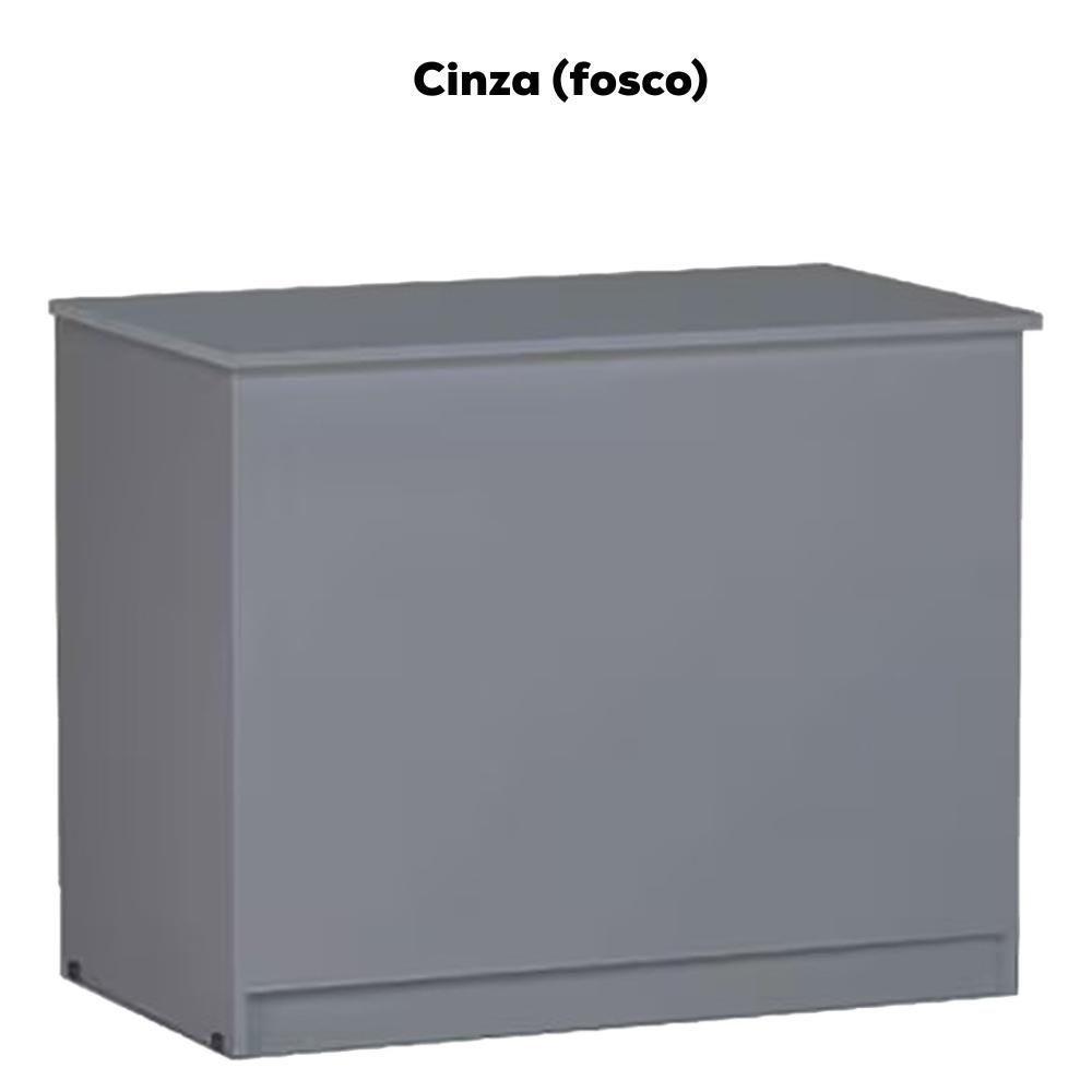 Balcao Bau Multiuso 95 Cm Amanda Cinza Reajl Móveis Cinza - 4