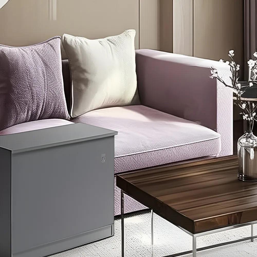 Balcao Bau Multiuso 95 Cm Amanda Cinza Reajl Móveis Cinza - 6