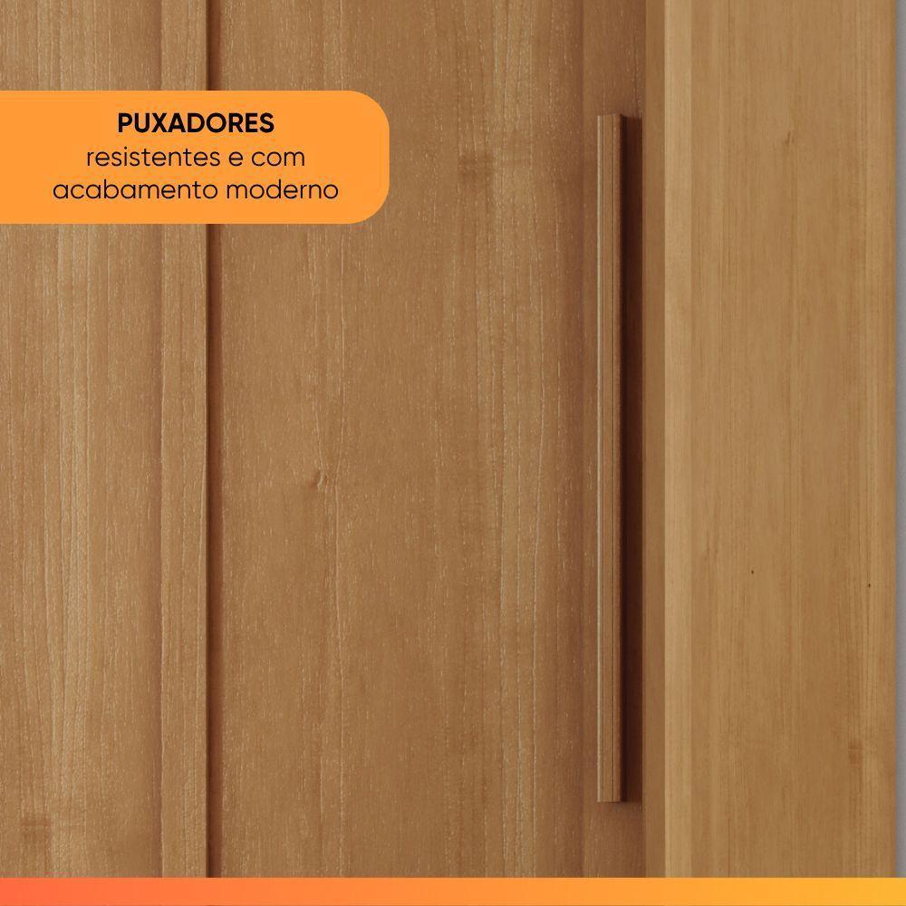 Guarda Roupas Casal 2 Portas De Correr Com Espelho 100% Mdf 6 Gavetas Firenze Madeirado - 8