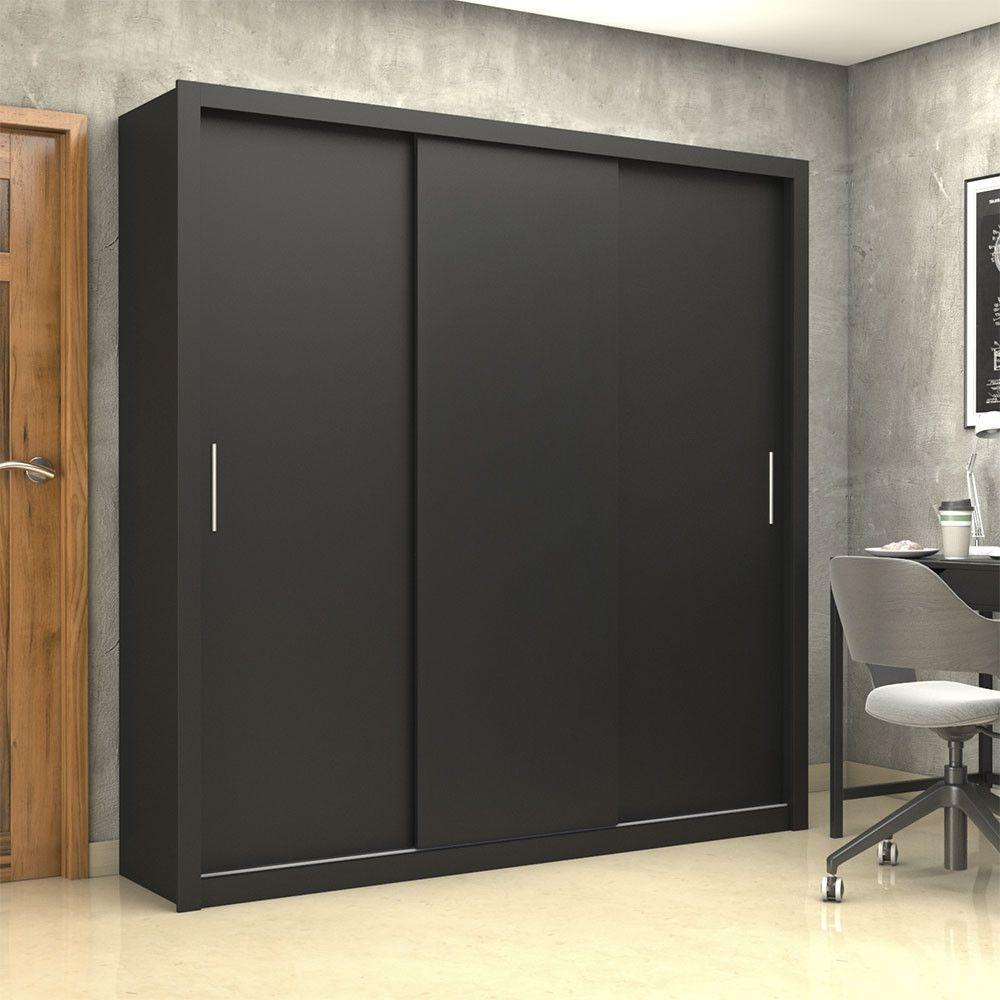 Guarda-roupa Casal Clarice Com 4 Gavetas Carioca Móveis Preto - 6