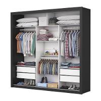 Guarda-roupa Casal Clarice Com 4 Gavetas Carioca Móveis Preto - 3