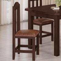Kit Com 2 Cadeiras De Jantar Madeira Maciça Safira Castanho Com Estofado Marrom Castanho C/estofado Marrom - 5