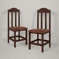 Kit Com 2 Cadeiras De Jantar Madeira Maciça Safira Castanho Com Estofado Marrom Castanho C/estofado Marrom - 6