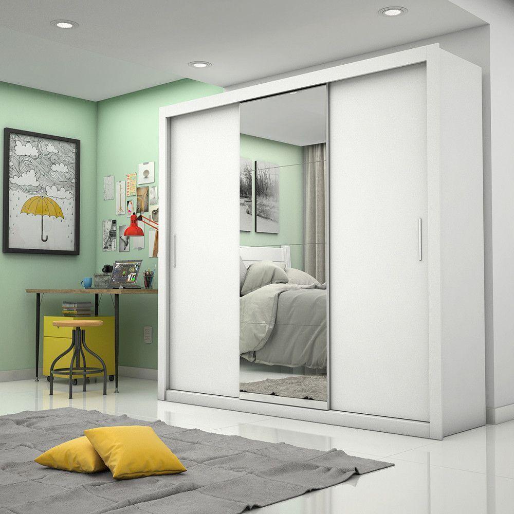 Guarda-roupa Casal Melissa 4 Gvts Super Glass Carioca Móveis Branco - 2