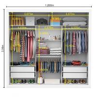 Guarda-roupa Casal Melissa 4 Gvts Super Glass Carioca Móveis Branco