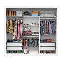 Guarda-roupa Casal Melissa 4 Gvts Super Glass Carioca Móveis Branco - 5
