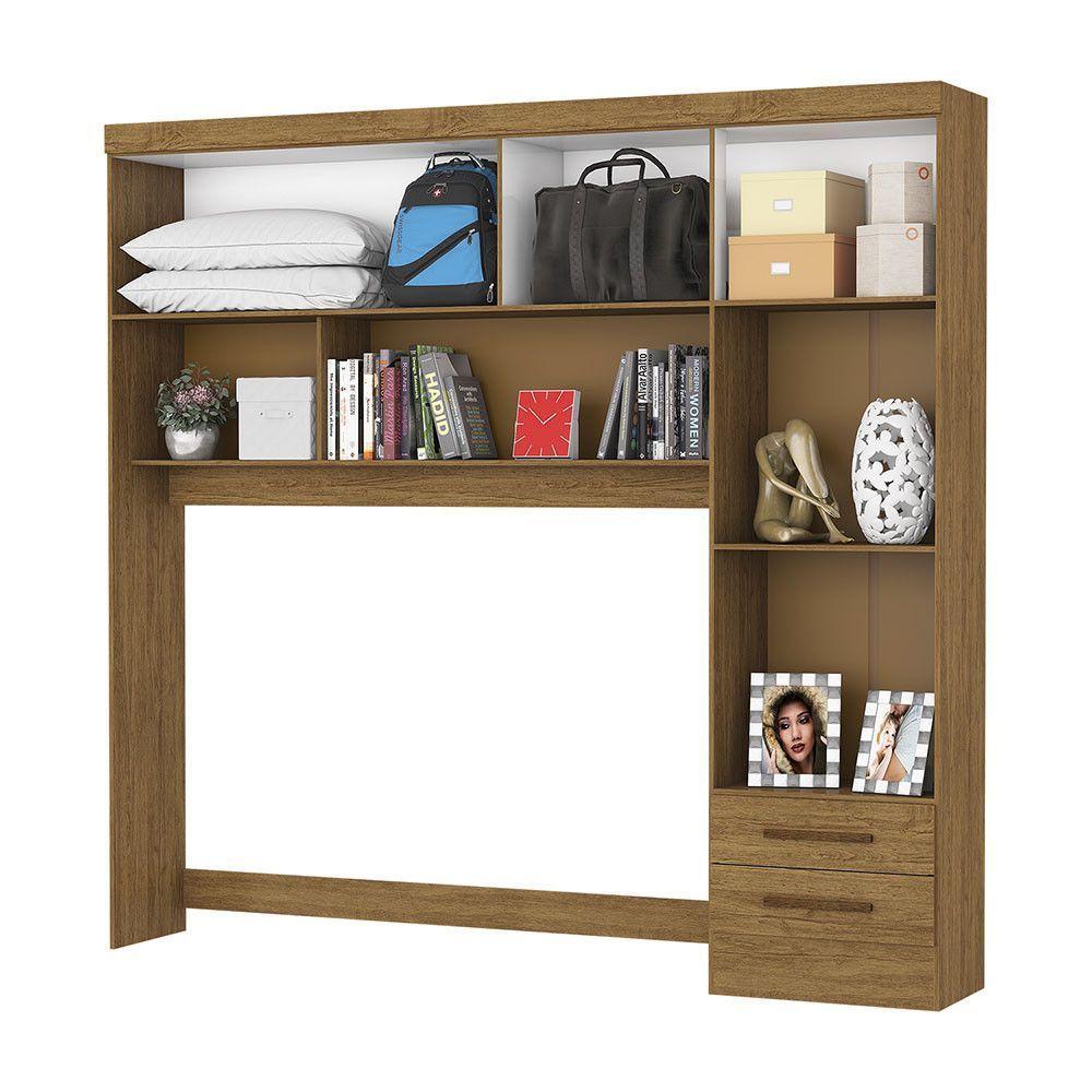 Guarda-roupa Modulado 4 Portas 2 Gavetas Carioca Móveis Cinamomo/off White - 5