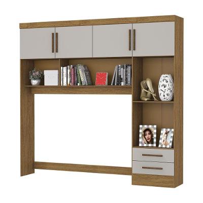 Guarda Roupa Modulado Paris 4 Portas 2 Gavetas Cinamomo-off White MDP Carioca Móveis